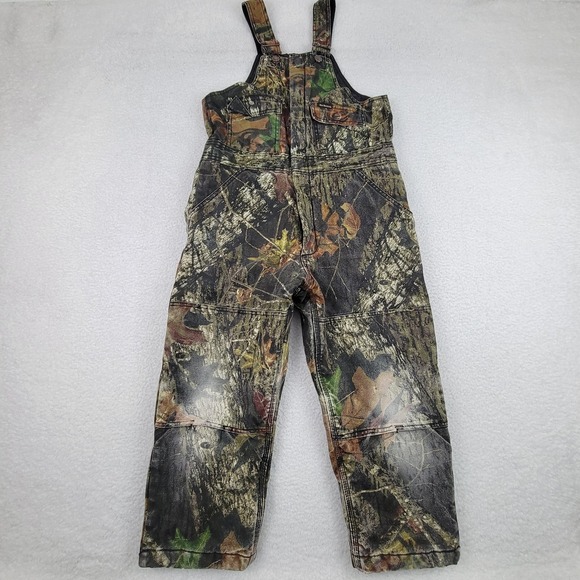 Wolf Mountain Huntingwear Overalls Boys Medium Camo Insulated Bib Pants Outdoor - Picture 1 of 10